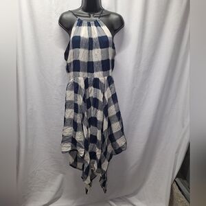 Storee checked summer dress up and down hem size medium